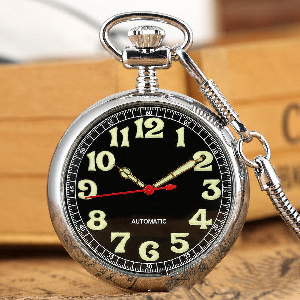 Men's Retro Luminous Digital Face Manual Manipulator Snake Chain Pocket Watch - Trendha