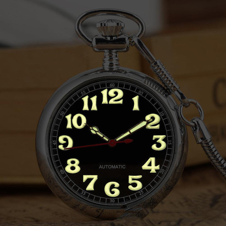 Men's Retro Luminous Digital Face Manual Manipulator Snake Chain Pocket Watch - Trendha