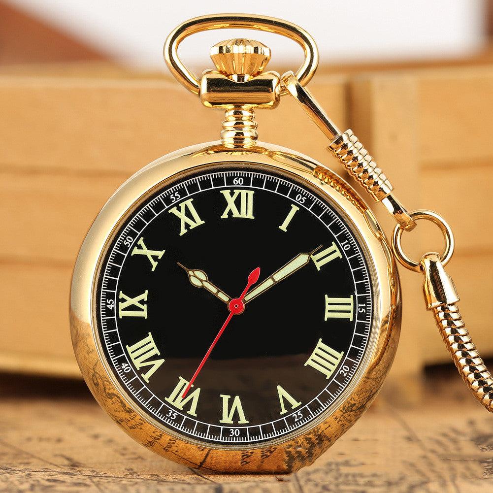 Men's Retro Luminous Digital Face Manual Manipulator Snake Chain Pocket Watch - Trendha