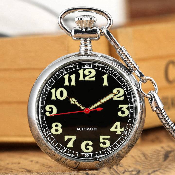 Men's Retro Luminous Digital Face Manual Manipulator Snake Chain Pocket Watch - Trendha
