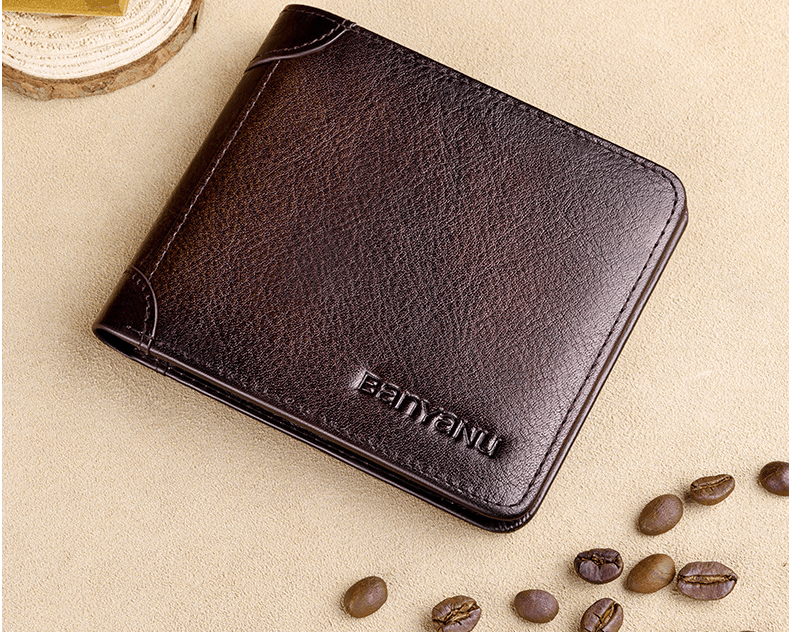 Men's Short Leather Large-capacity Horizontal Wallet - Trendha