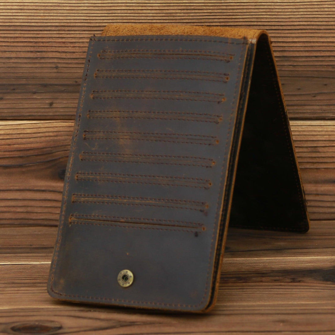 Men's Simple Leather Long Phone Bag - Trendha