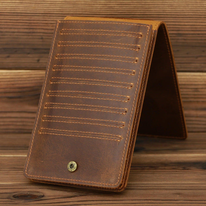Men's Simple Leather Long Phone Bag - Trendha