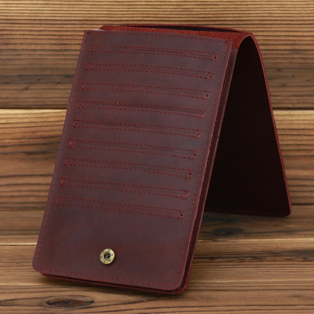 Men's Simple Leather Long Phone Bag - Trendha