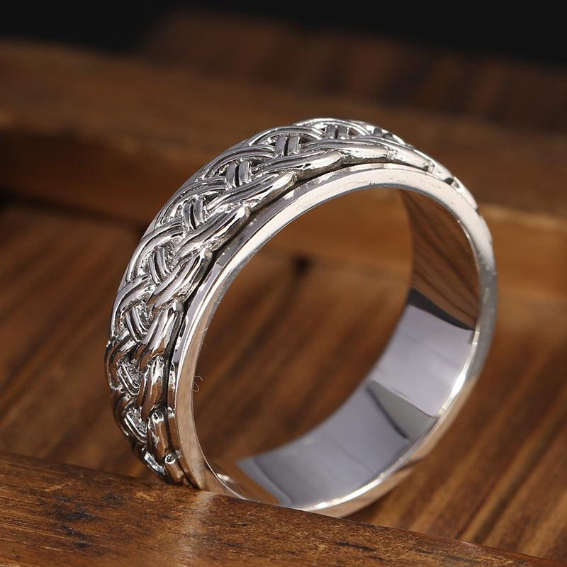 Men's Sterling Silver Rotary Ring - Trendha