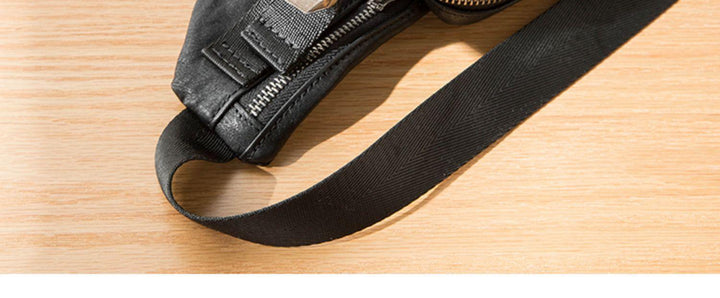 Men's Trendy Top Layer Cowhide Genuine Leather Chest Bag - Trendha