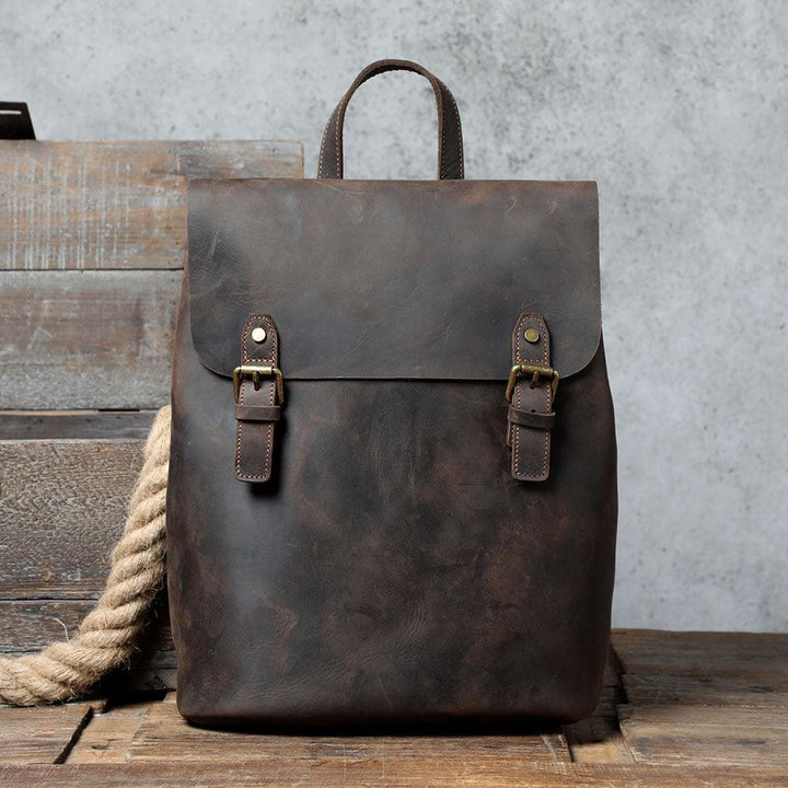 Men's Vintage Top Layer Cowhide Backpack - Trendha