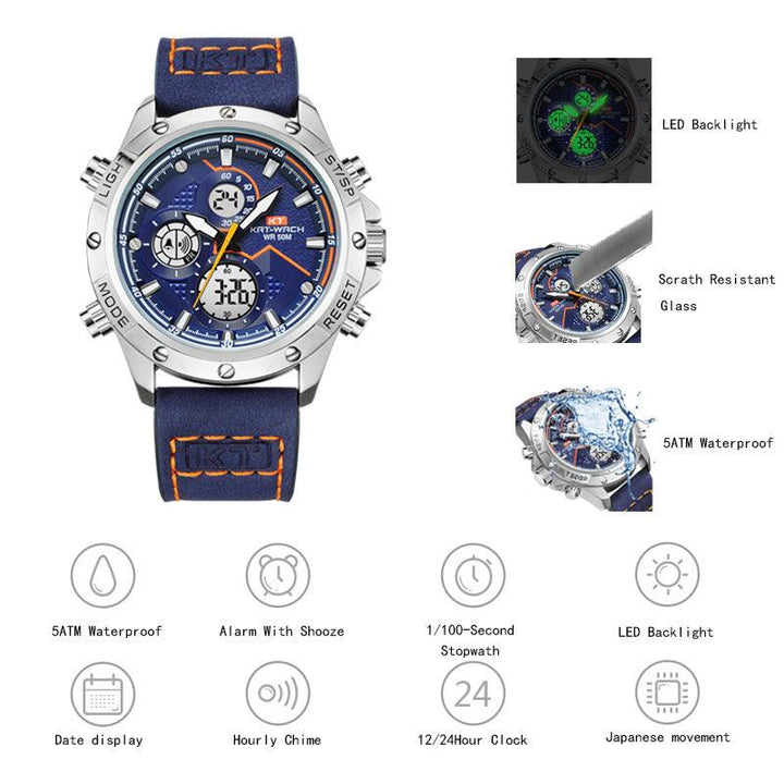 Men's Watch Fashion Multifunction Sports Electronic - Trendha