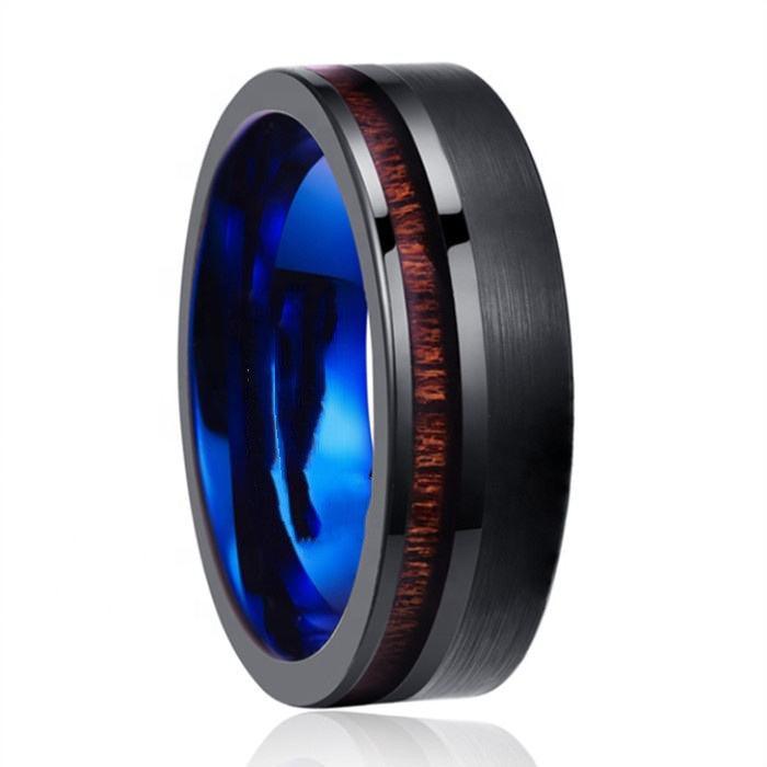 Mens Fashion Simple Frosted Tungsten Steel Ring - Trendha