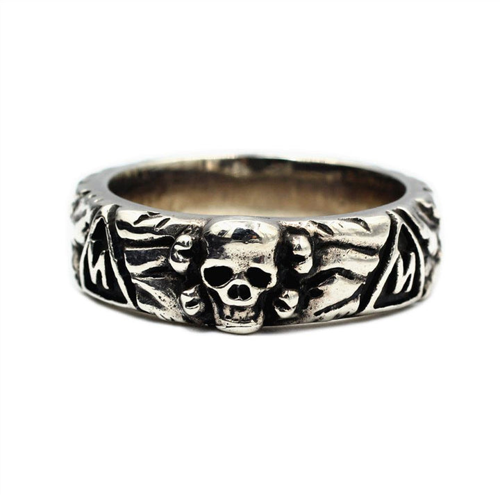 Mens Fashion Simple Sterling Silver Skull Ring - Trendha