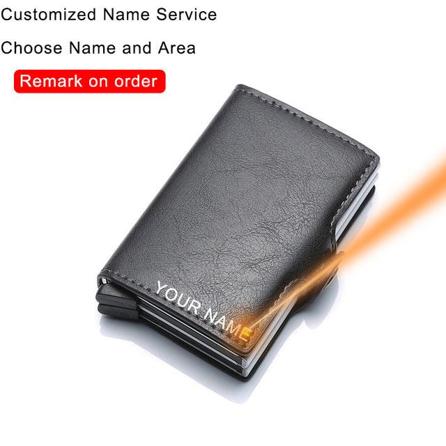 Metal Leather Card Holder Pocket Commercial Bank Credit Card - Trendha