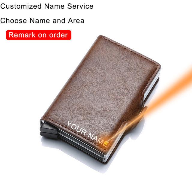 Metal Leather Card Holder Pocket Commercial Bank Credit Card - Trendha