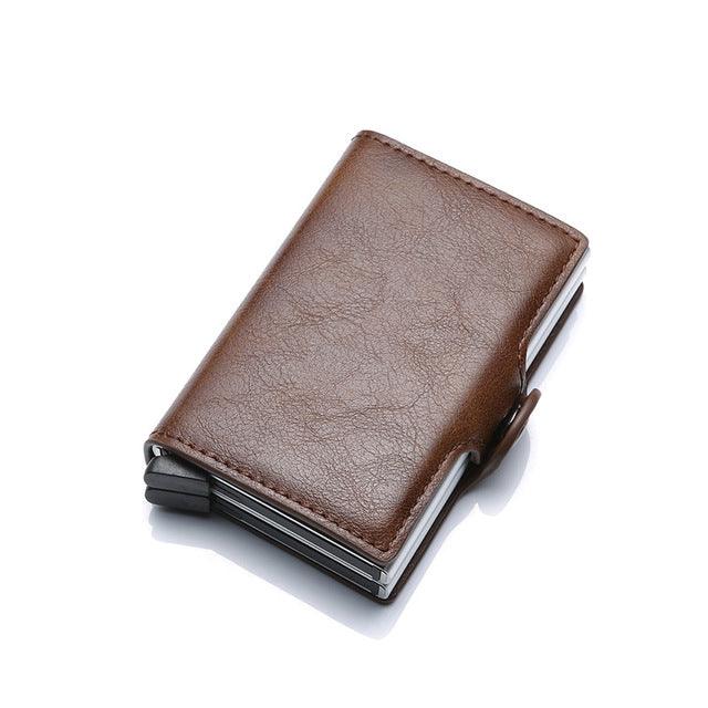 Metal Leather Card Holder Pocket Commercial Bank Credit Card - Trendha