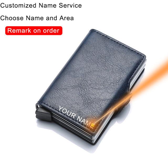 Metal Leather Card Holder Pocket Commercial Bank Credit Card - Trendha