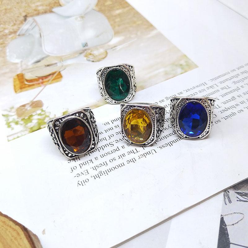 Mixed Glass Crystal Gemstone Ring - Trendha