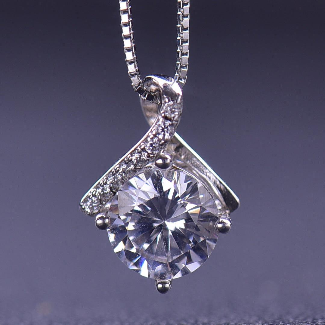 Moissanite 925 Silver Pendant D Color Necklace