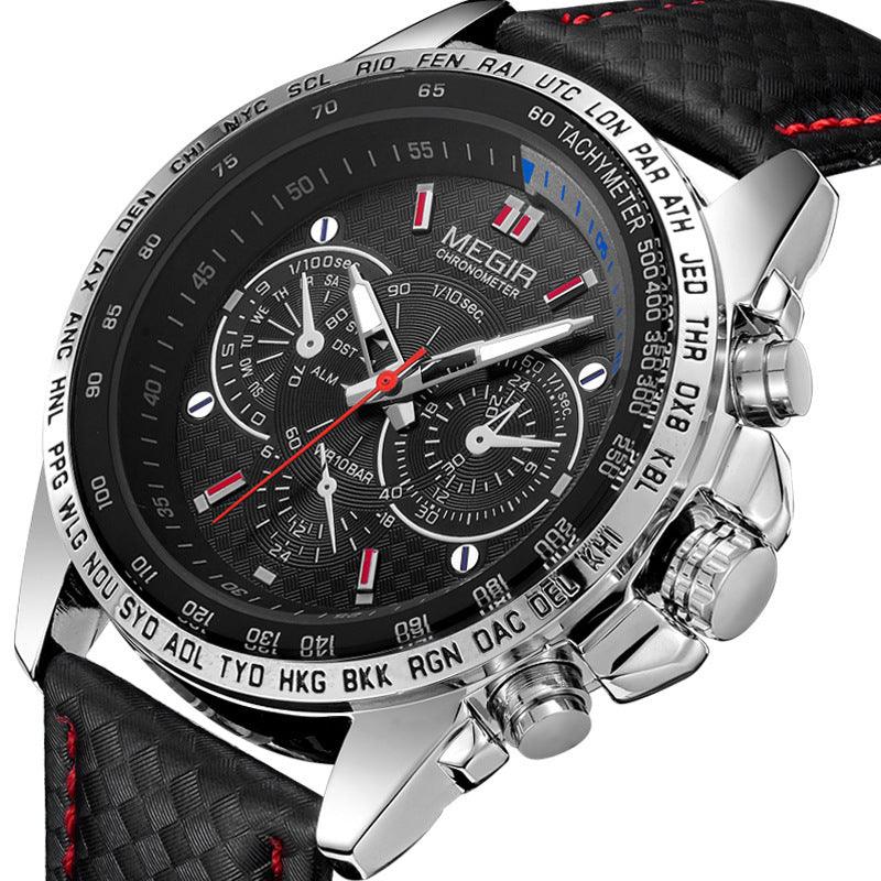 Multifunctional Chronograph Fashion Luminous Steel Case Quartz Watch - Trendha