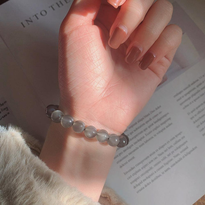 Natural Black Moonlight Single Circle Bracelet - Trendha
