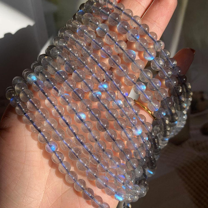 Natural Grey Moonstone Three Circle Bracelet - Trendha