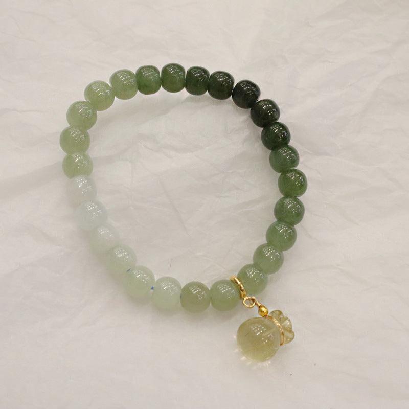 Natural Hotan Qingshui Gradual Change Jade Barrel Bead Bracelet - Trendha