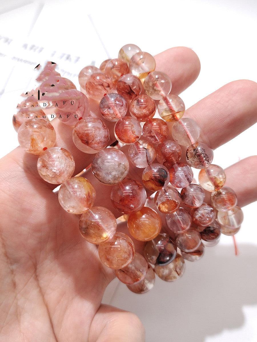 Natural Red Glue Flower Crystal Bracelet - Trendha