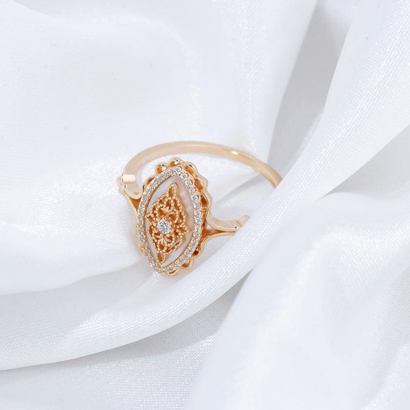 Natural White Shell Vintage Style Ring - Trendha