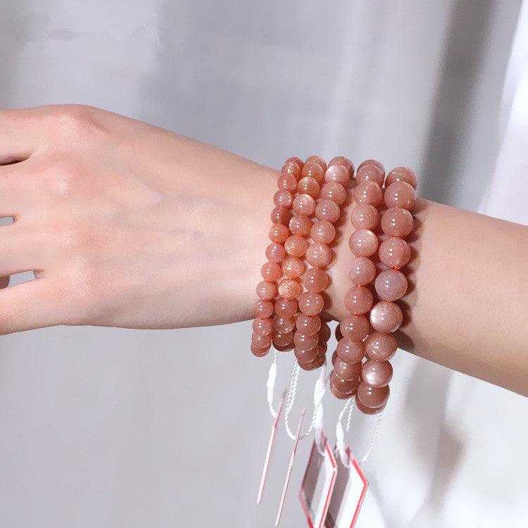 New Natural Orange Moonstone Bracelet Girl - Trendha