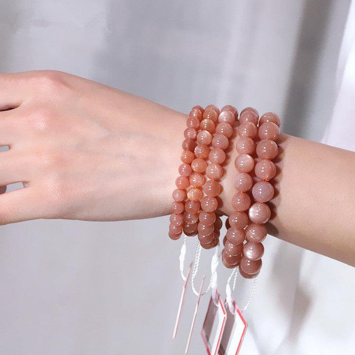 New Natural Orange Moonstone Bracelet Girl - Trendha