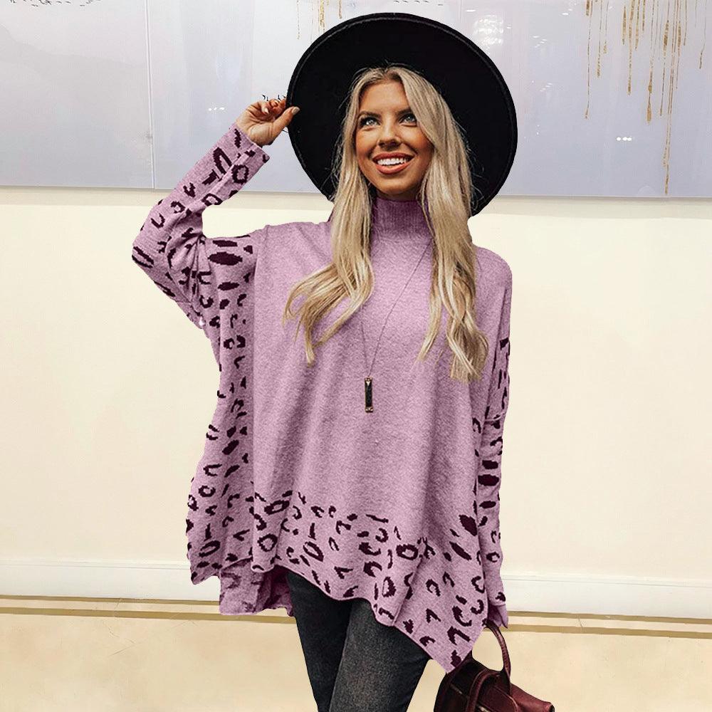 New Printed Long Sleeve High Collar Loose Casual Top For Women - Trendha