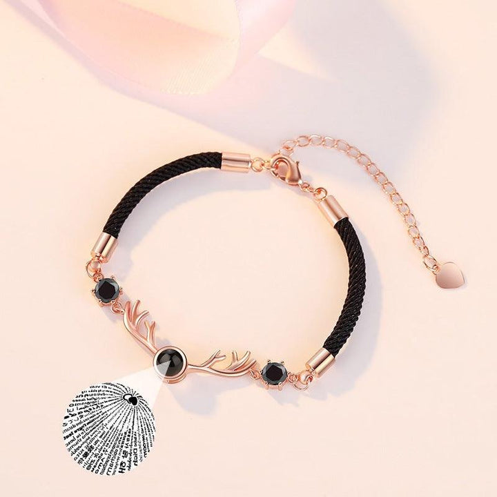 One Deer Has You Projection Couple Bracelet In 100 Languages - Trendha