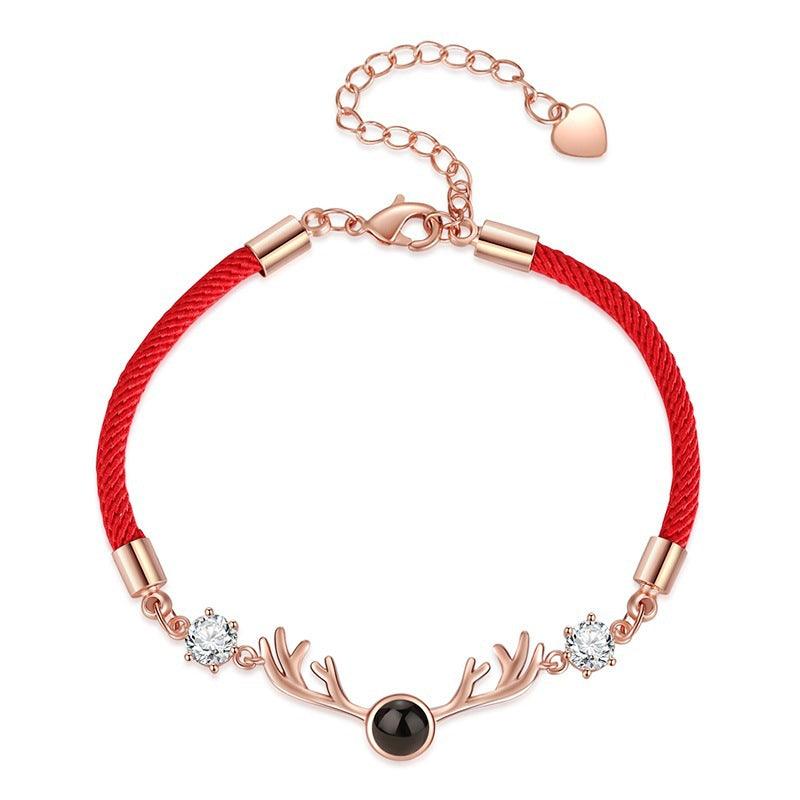 One Deer Has You Projection Couple Bracelet In 100 Languages - Trendha