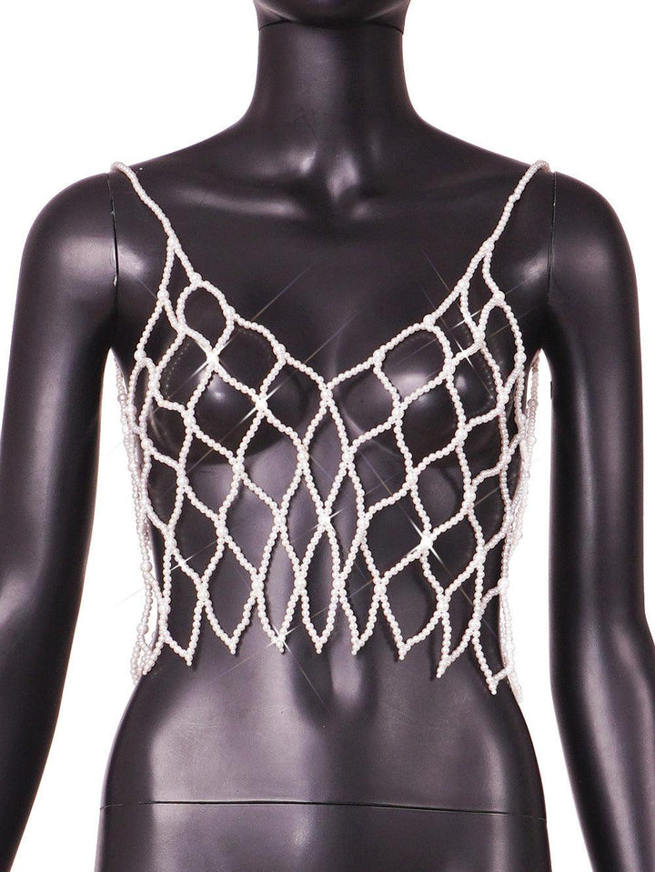 Outdoor All-matching European And American Pearls Camisole - Trendha
