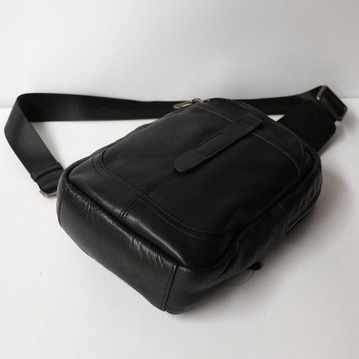 Outdoor Sports Vertical Top Leather Men's Chest Bag - Trendha