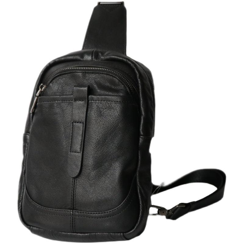 Outdoor Sports Vertical Top Leather Men's Chest Bag - Trendha