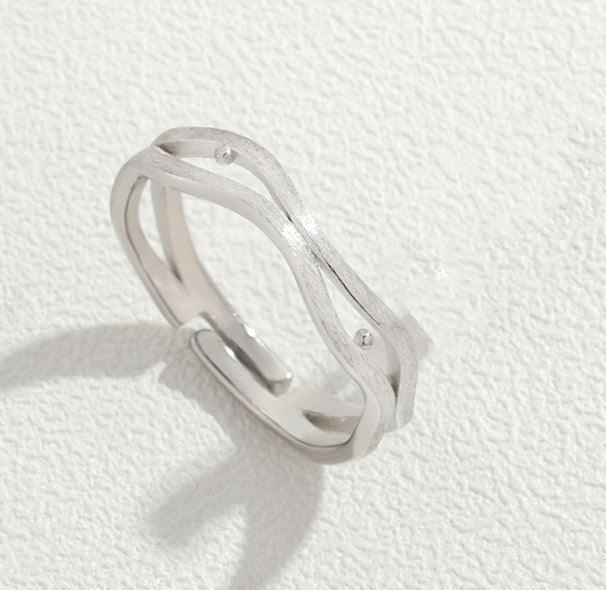 Peach Blossom Sterling Silver Couple Ring - Trendha