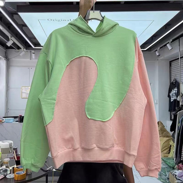 Personalized Patchwork Hooded Sweater For Men - Trendha