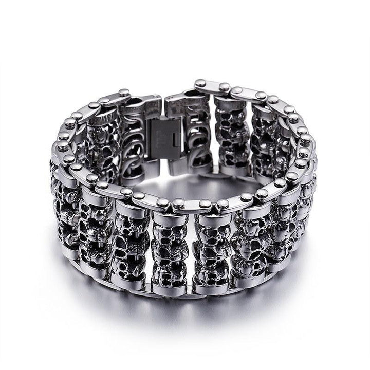 Personalized Punk Trendy Men's Fashion Accessories Titanium Steel Skull Bracelet - Trendha