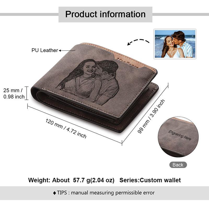 Photo Engraving Wallet Father's Day Boyfriend Holiday Gift - Trendha