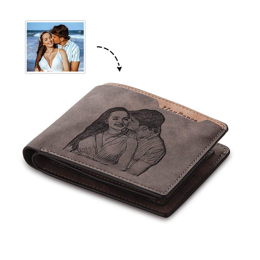 Photo Engraving Wallet Father's Day Boyfriend Holiday Gift - Trendha