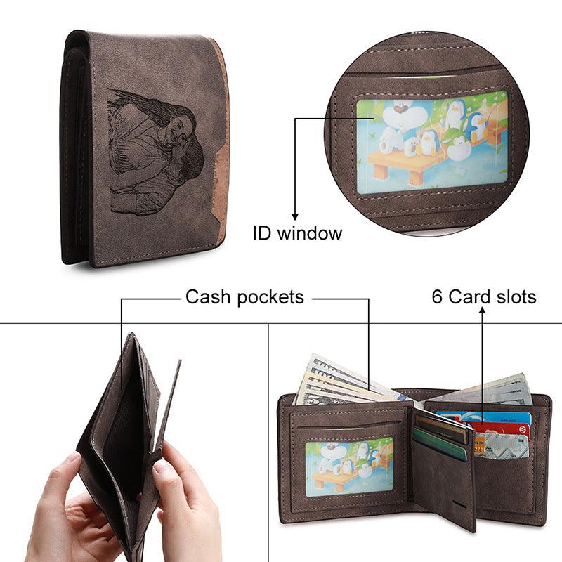 Photo Engraving Wallet Father's Day Boyfriend Holiday Gift - Trendha