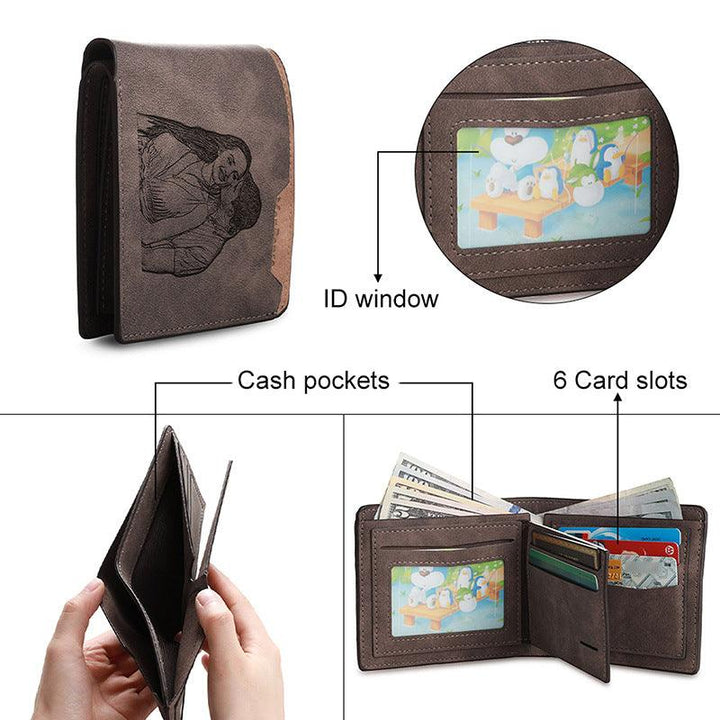 Photo Engraving Wallet Father's Day Boyfriend Holiday Gift - Trendha