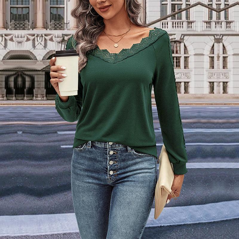 Polyester Top For Women Lace Shirt - Trendha