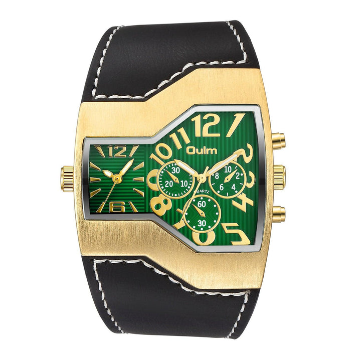 Premium Belt Large Dial Gold Men's Watch - Trendha