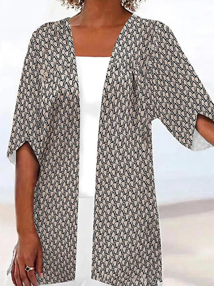 Printed Loose Top Fashion Coat - Trendha