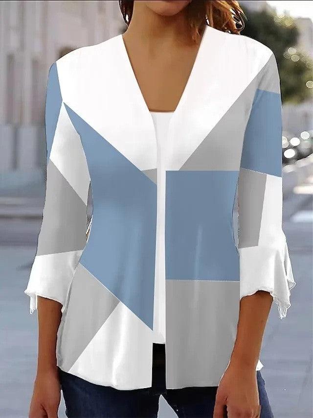 Printed Quarter Sleeved Cardigan Knit - Trendha