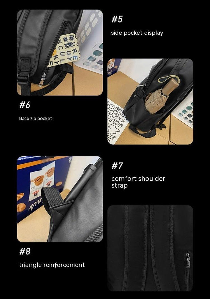 PU Leather Large Capacity College Students' Backpack - Trendha