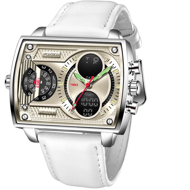 Quartz Electronic Dual Display Multi-function Square - Trendha
