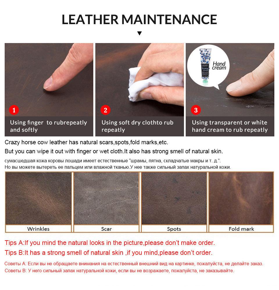 Retro Crazy Horse Cowhide Multifunctional Card Bag - Trendha