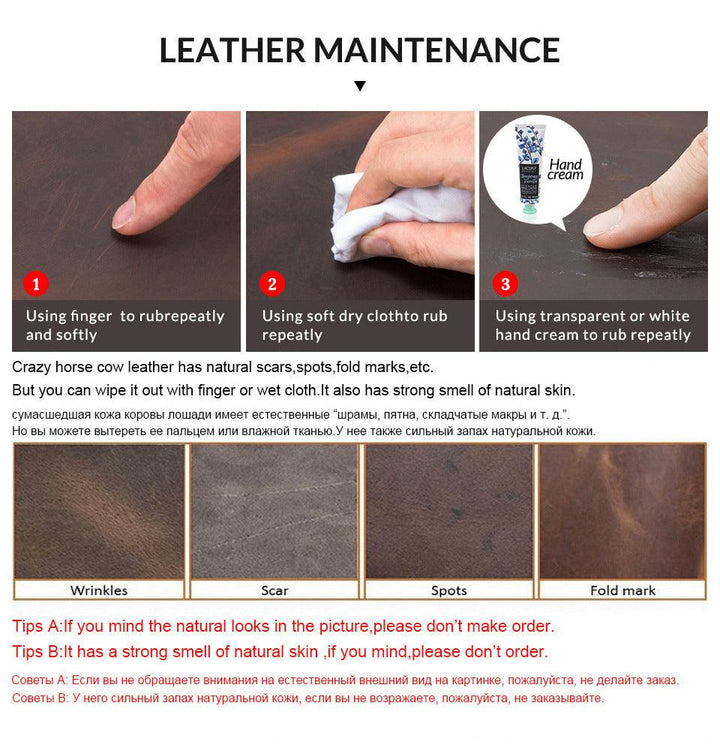Retro Crazy Horse Cowhide Multifunctional Card Bag - Trendha