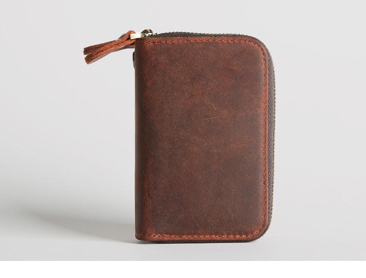 Retro Leather Hand-held Short Key Bag - Trendha